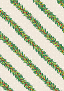 Christmas in Bluebell Wood Spruce Garland - Cream w/gold Metallic