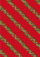 Christmas in Bluebell Wood Spruce Garland - Red w/gold Metallic