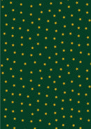 Christmas in Bluebell Wood Stars - Green w/gold Metallic
