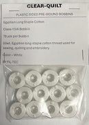 Clear-Quilt Pre-Wound 15/A  Bobbins - 12 ct  Cotton White