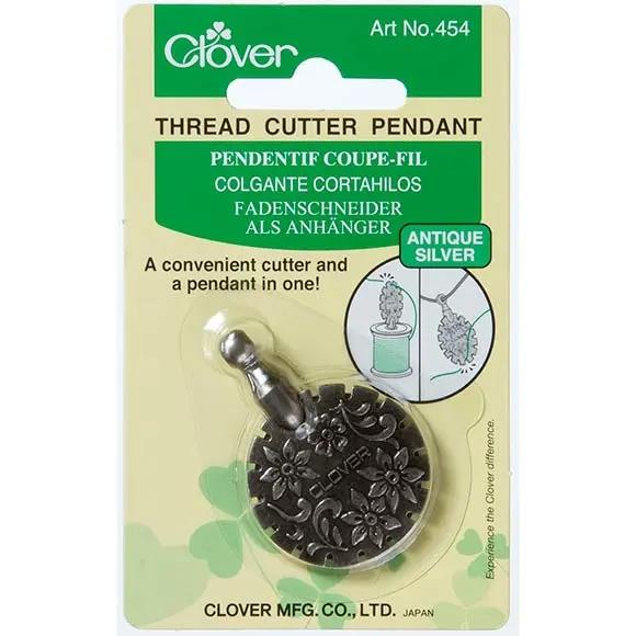 Clover Thread Cutter Pendant - Antique Silver