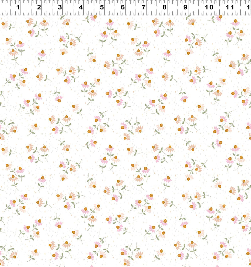 Coneflower Corral Ditsy Floral - White