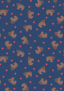 Country Comfort Flannel Bear - Dark Blue