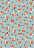Country Comfort Flannel Friendly Fox - Duck Egg