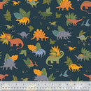 Cozy Flannel - Dino Doodles - Navy