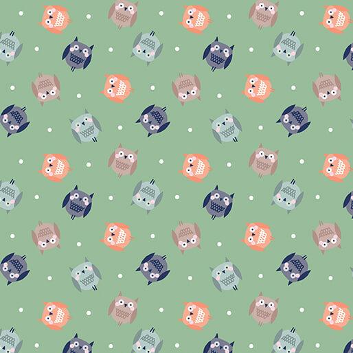 Cozy Forest Comfort Flannnel Cozy Owls - Green