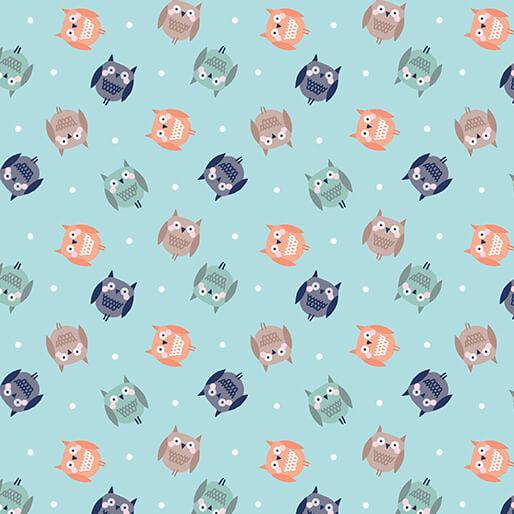 Cozy Forest Comfort Flannnel Cozy Owls - Sky Blue