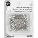 DZ Extra Fine Glasshead Pins 1 3/8 in 250 count
