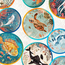 Deep Sea Dazzle Undersea Medallions - Beige