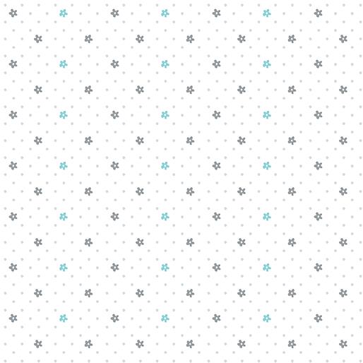 Doodle Baby Flannel Sweet Dots - Turquoise/White