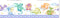 Dragon Friends Border Stripe - White