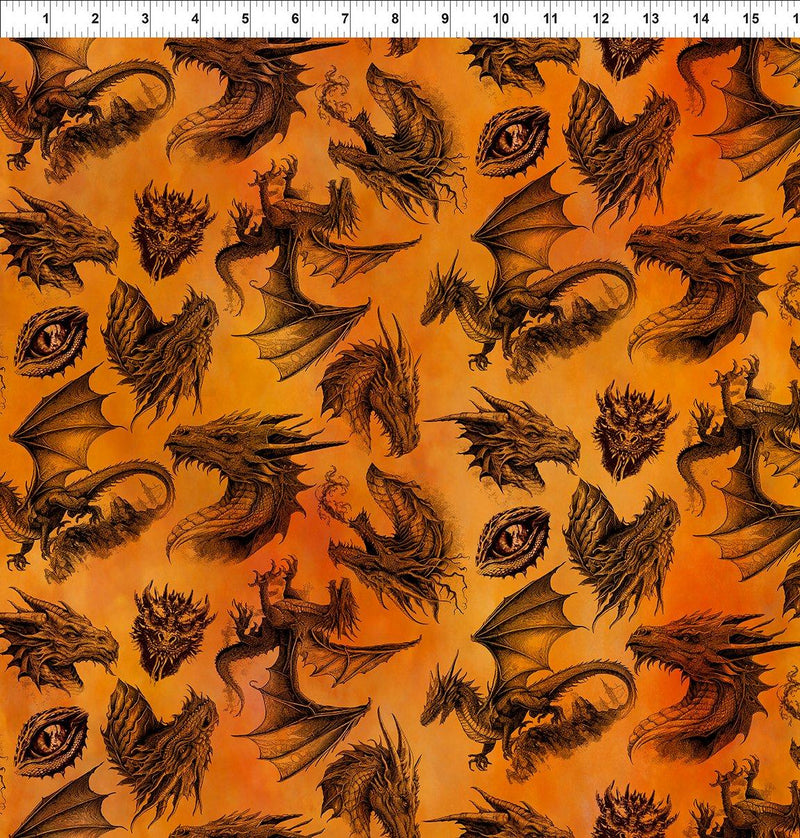 Dragons-Emerald Reign Dragon Toile - Orange