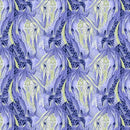 Dream Horses Sm Horse Heads Allover - Purple