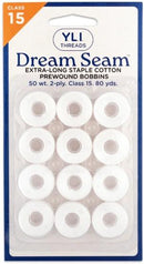 Dream Seam Cotton Bobbins Class 15 - White