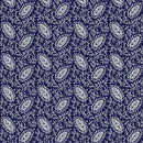 Elegant Keepsakes Elegant Foliage Silver Metallic - Navy
