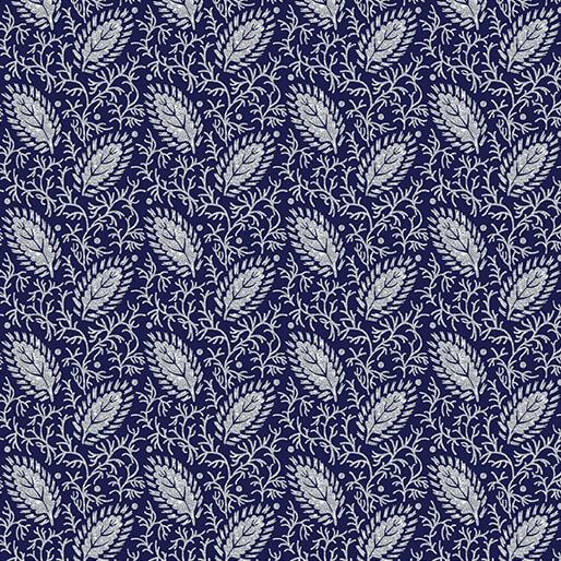 Elegant Keepsakes Elegant Foliage Silver Metallic - Navy