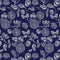 Elegant Keepsakes Elegant Jacobean Silver Metallic - Navy