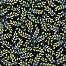 Falling for Gnomes -Leafy Sprigs - Black