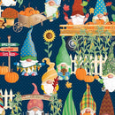Falling for Gnomes - Happy Fall Scenic - Dark Blue