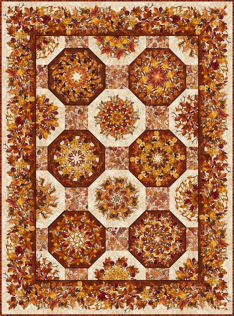 Fallling Leaves Kaleidoscope Quilt Pattern