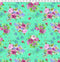 Feathered Friends - Digital Floral Bouquet - Lt Emerald
