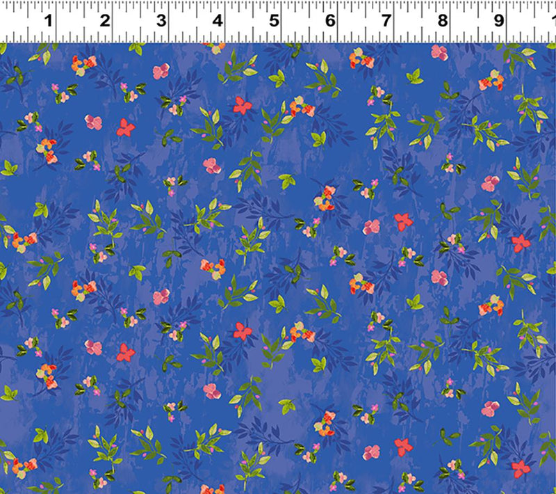 Feathered Friends - Sprigs - Light Royal Blue