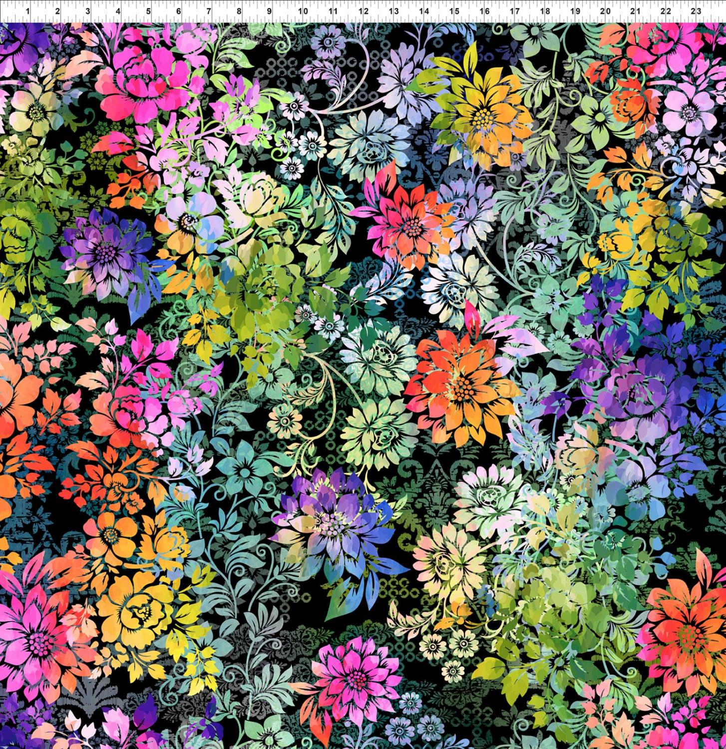 Felicity Floral - Black – Bits 'n Pieces Quilt Shop
