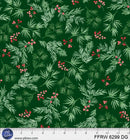 First Frost 108" Berry and Pine Sprigs - Dark Green