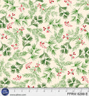 First Frost 108" Berry and Pine Sprigs - Ecru