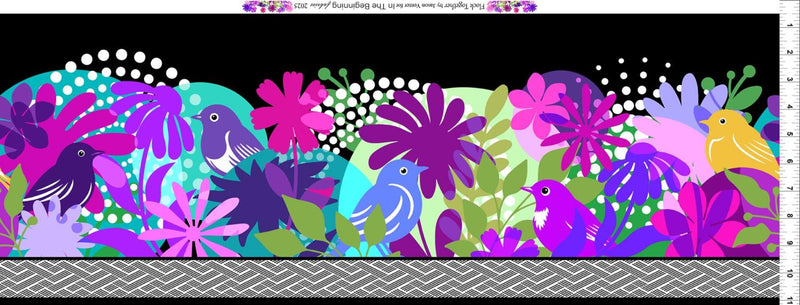 Flock Together Border Stripe - Jewel