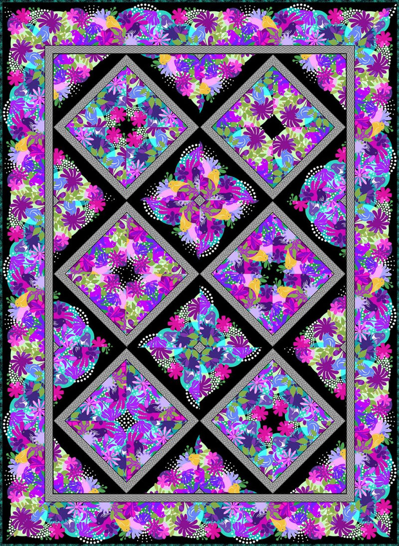 Flock Together Kaleidoscope Jewel Quilt Kit