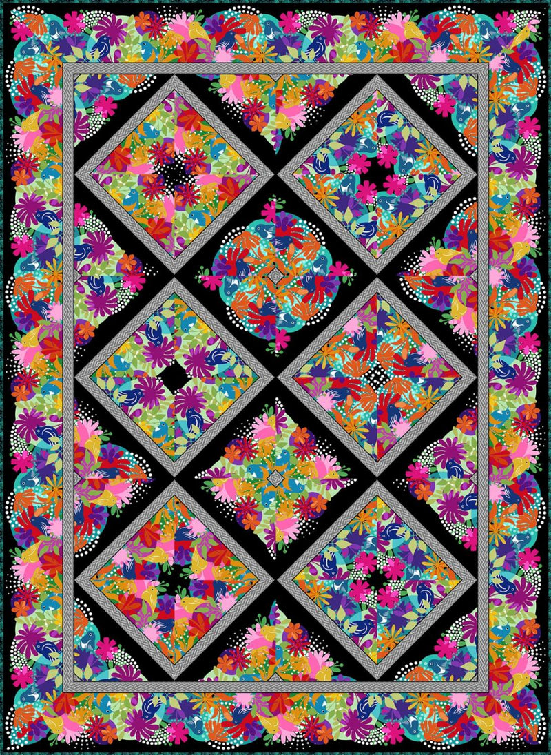 Flock Together Kaleidoscope Multicolor Quilt Kit
