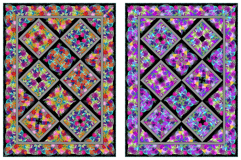 Flock Together Kaleidoscope Quilt Patten 73.5" x 100.5"