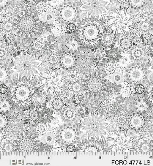 Floral Crochet 108" - Light Silver