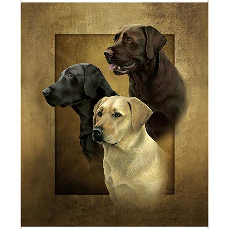 For the Love of Labs 36" Labrodor Panel - Brown