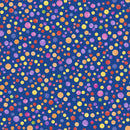 Full Bloom - Multi colored dots Dark Blue