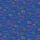 Full Bloom - Words on a dark Blue Background