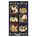 Gingerbread Christmas 24" Block Panel - Light Navy