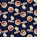 Gingerbread Christmas Mice - Navy Blue