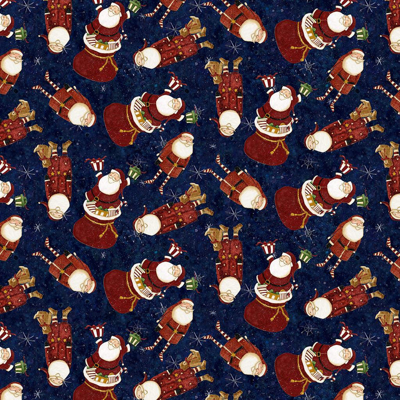 Gingerbread Christmas Santas - Light Navy