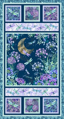 Gypsy Flutter 24" Moons & Dragonfly Panel - Dark Blue