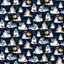 HG Flurry Friends - Snowmen & Critters Allover  Navy