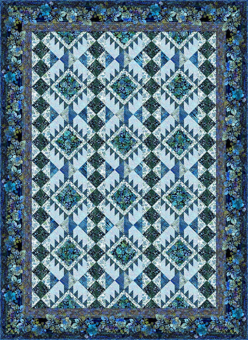 Halycon II Pathways Quilt - Blue