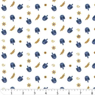 Happy Hanukkah Dreidels - White