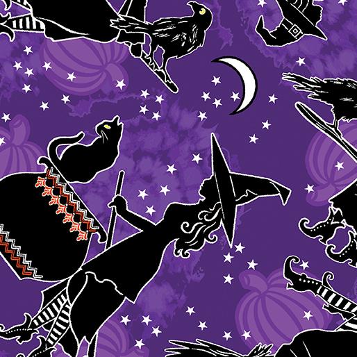Happy Hauntings Witchy Woman - Purple with Glow in the Dark