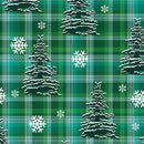 Holiday Farmhouse Plaid Pine Tree Plaid - Green