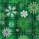 Holiday Farmhouse Plaid Snowflake Plaid - Green