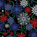 Holiday Frolic Flake Scroll - Blue/Multi