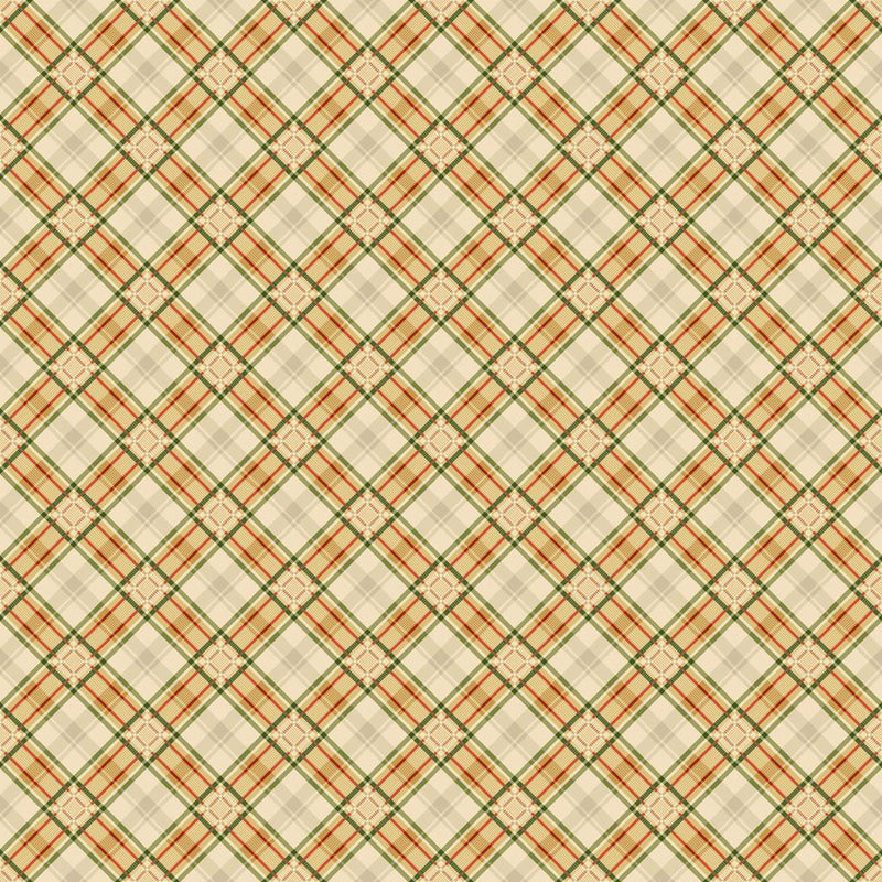 Holiday Nostalgia Diagonal Plaid - Butter