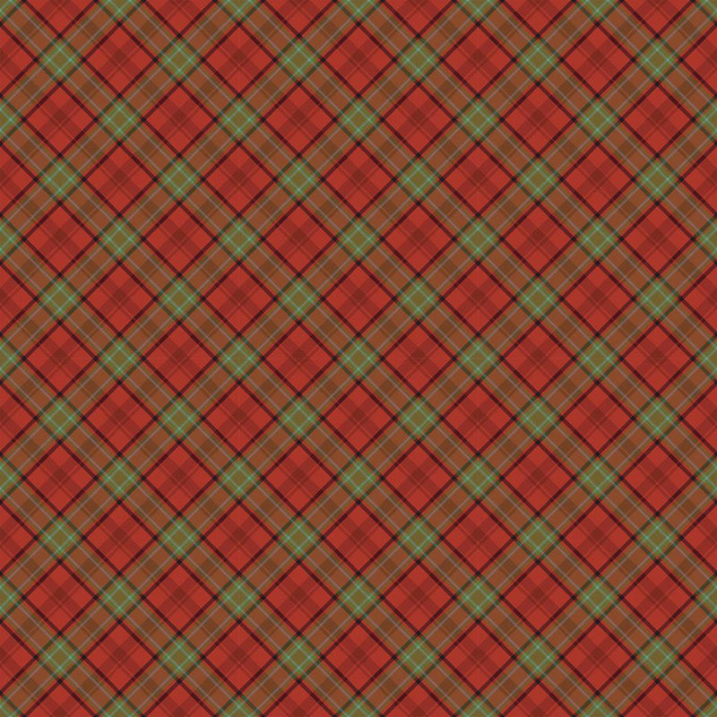 Holiday Nostalgia Diagonal Plaid - Red